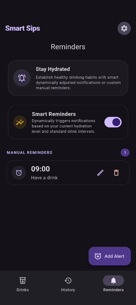 Reminders Schedule Screen